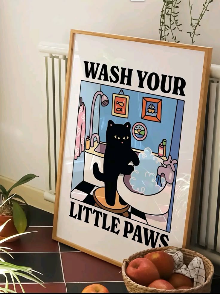 Poster illustrado para el baño