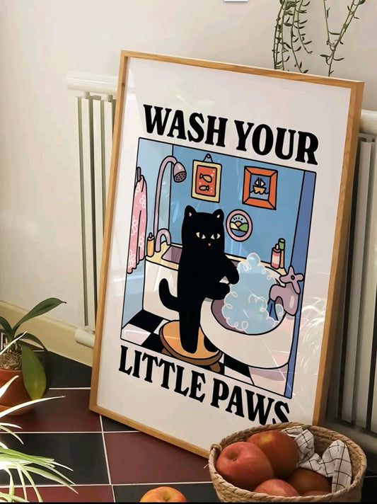 Poster illustrado para el baño